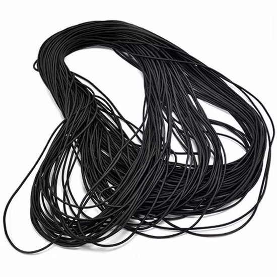 Core Spun Multi Size Elastic Round Solid Rubber Rope Round Cord Elastic Polyester Braided Cord