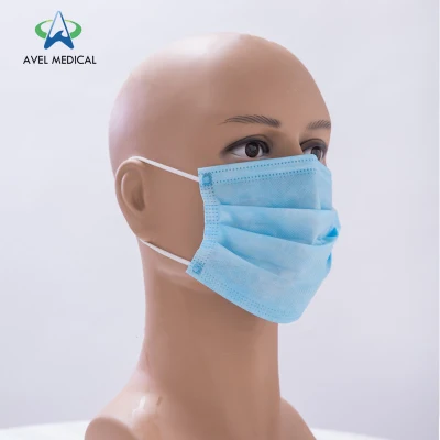 Máscara facial, máscara protetora descartável, máscara facial anti-spray, máscara facial anti-poeira, gancho para máscara de 3 camadas de alta qualidade