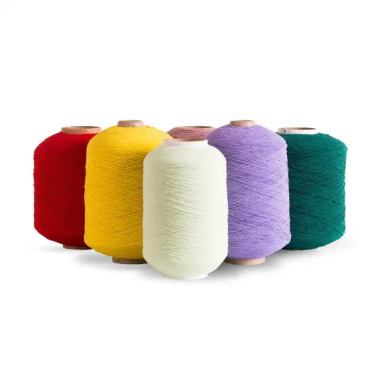 Dcy 1407575 elastano elástico alto capa dupla fio de borracha de látex de poliéster para meias tricô